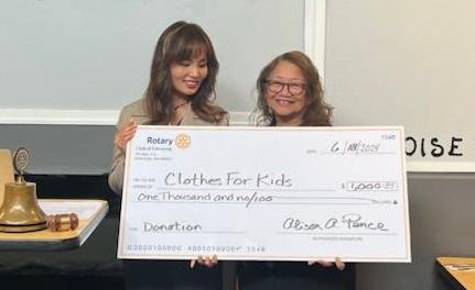 Main article image for story titled 'Rotary Club of Edmonds presents donation to Clothes for Kids'
