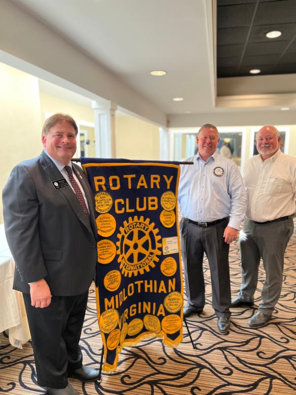 Main article image for story titled 'Ryan Blankenship's inaugural meeting as Club President of the Midlothian Rotary'