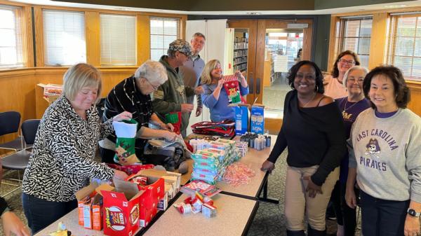 Main article image for story titled 'Christmas stockings for troops assembled'