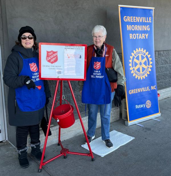 Main article image for story titled 'Greenville Morning Rotary rings for Salvation Army Red Kettle'