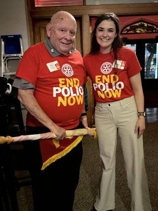 Ed Foster and Taylor Huie at Wordl Polio Day event in Kalamazoo on 24 October