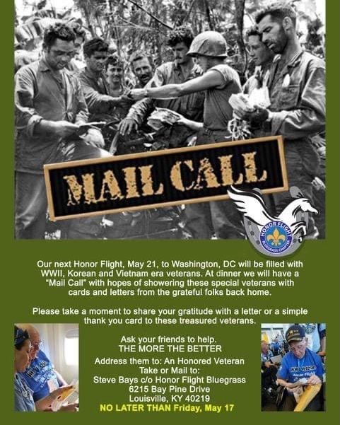 Honor Flight Bluegrass Mail Call Flyer