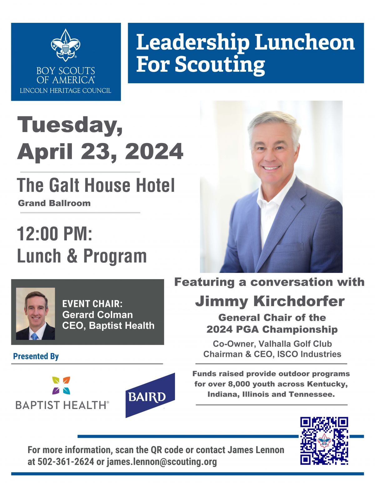 Lincoln Heritage Council, Boy Scouts of America 2024 Leadership Luncheon Flyer
