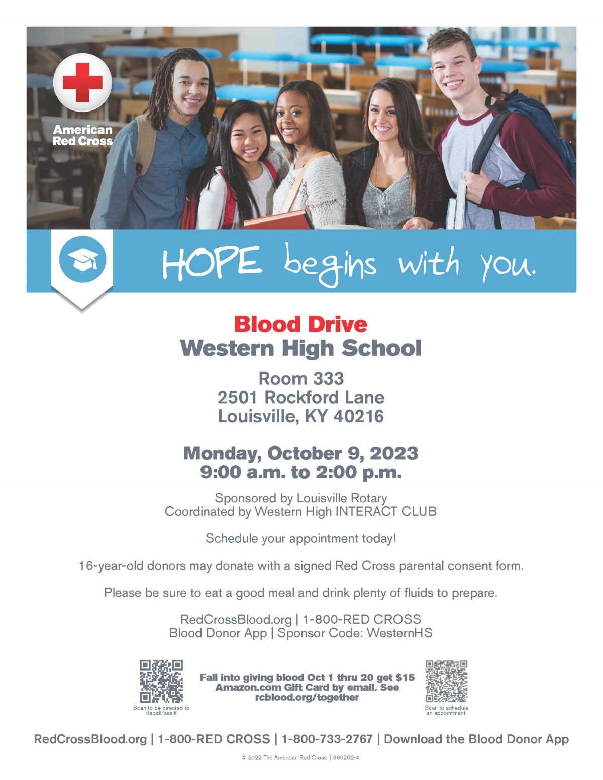 Rotary Interact Western High School Blood Drive