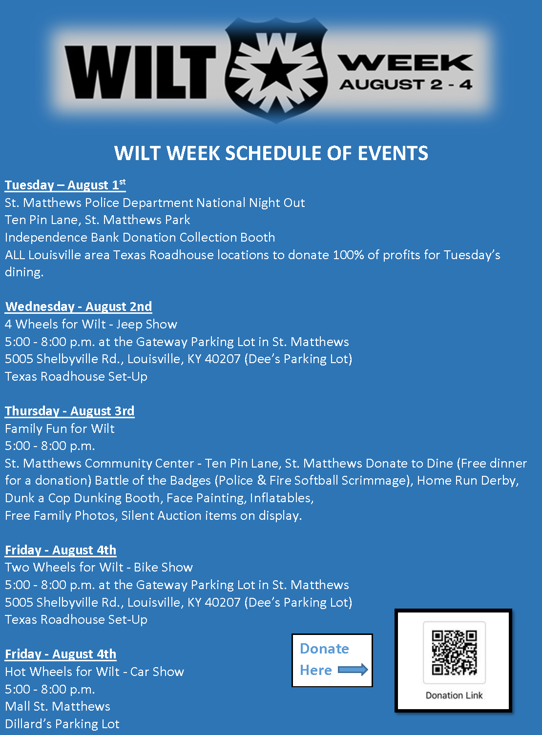Wilt Week Events