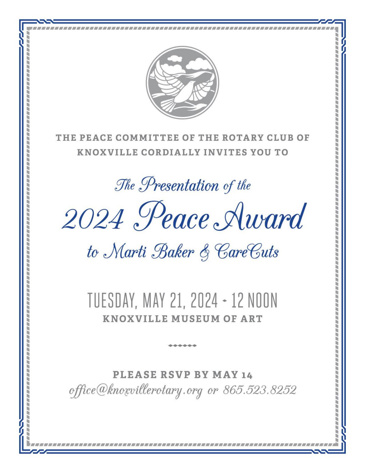 2024 Peace Award Invitation