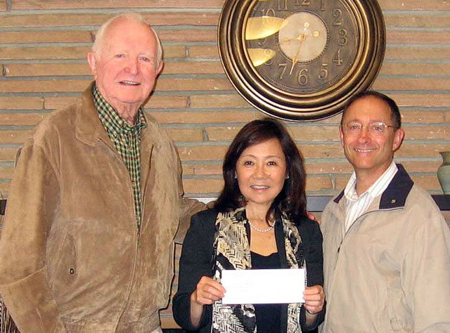 Dr. Jim Teal, Lisa Sugimoto, and Craig Cerro, Covina Rotary Club President Covina Scholarship
